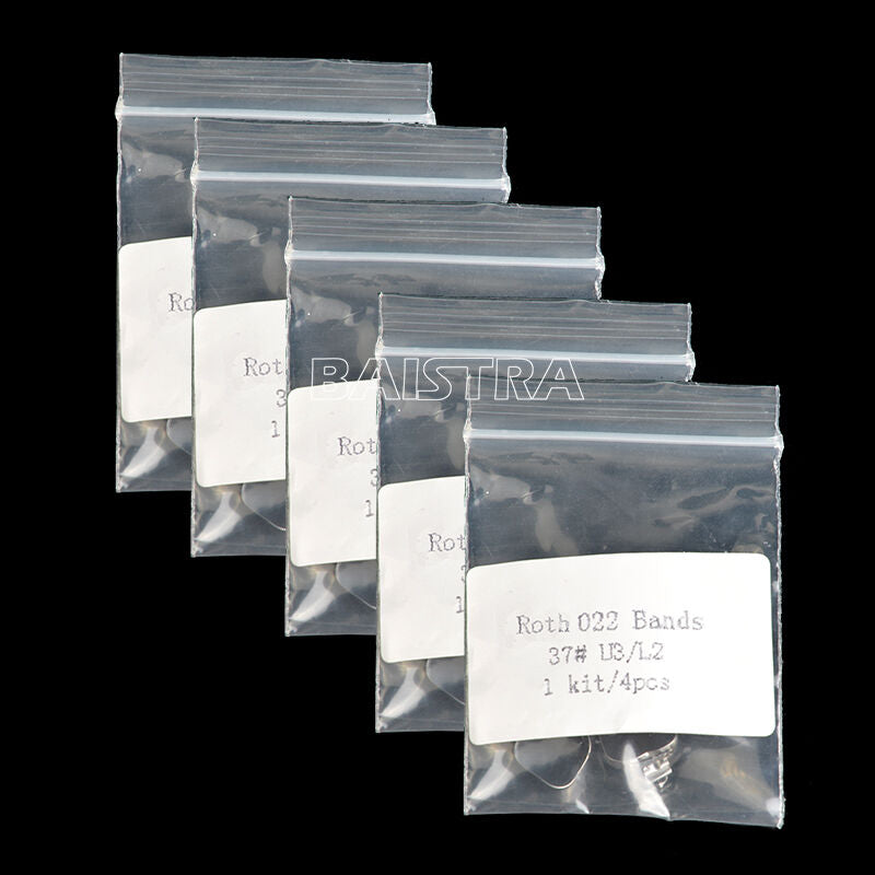 100Kits Dental Orthodontic Buccal Tube Bands for 1st Molar Roth 0.022" #37 U3/L2
