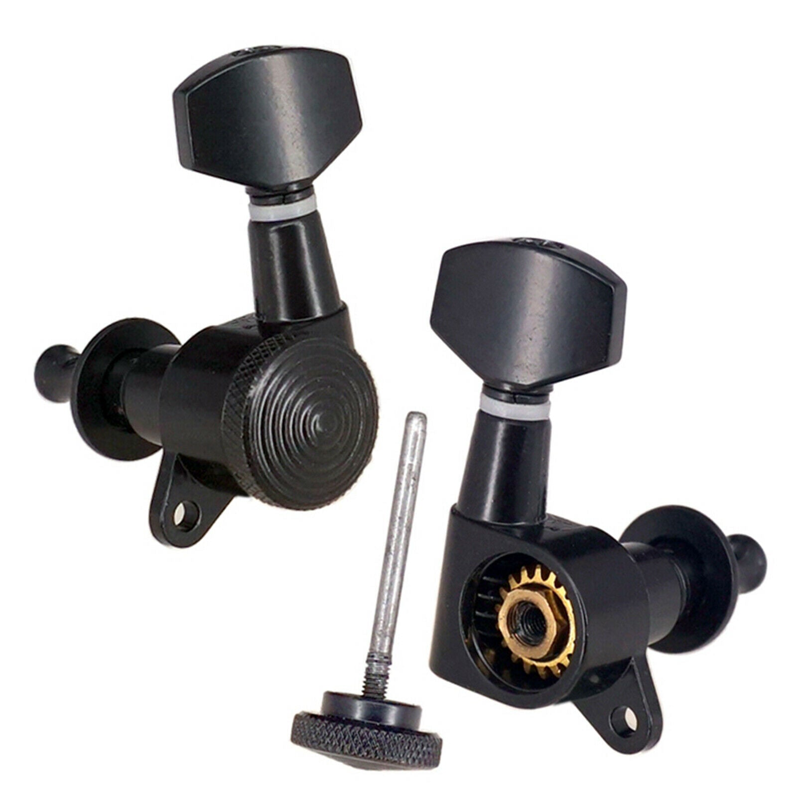 6R Guitar Machine Heads String Tuning Pegs Tuners Black Repalcement Accs
