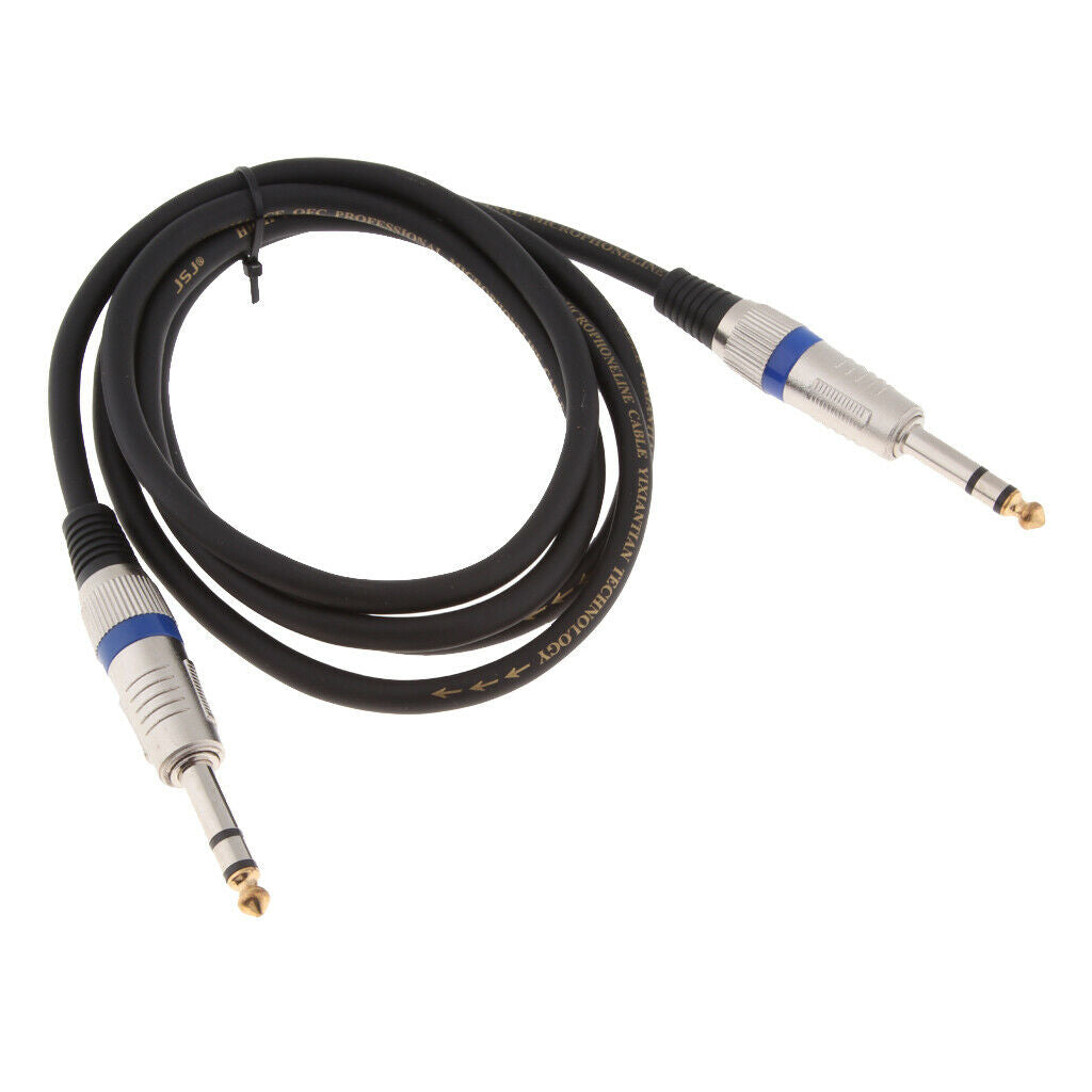 1Pcs 6.35mm Audio Cable Mono 6.3 to 6.5   Male to Male Aux Connector