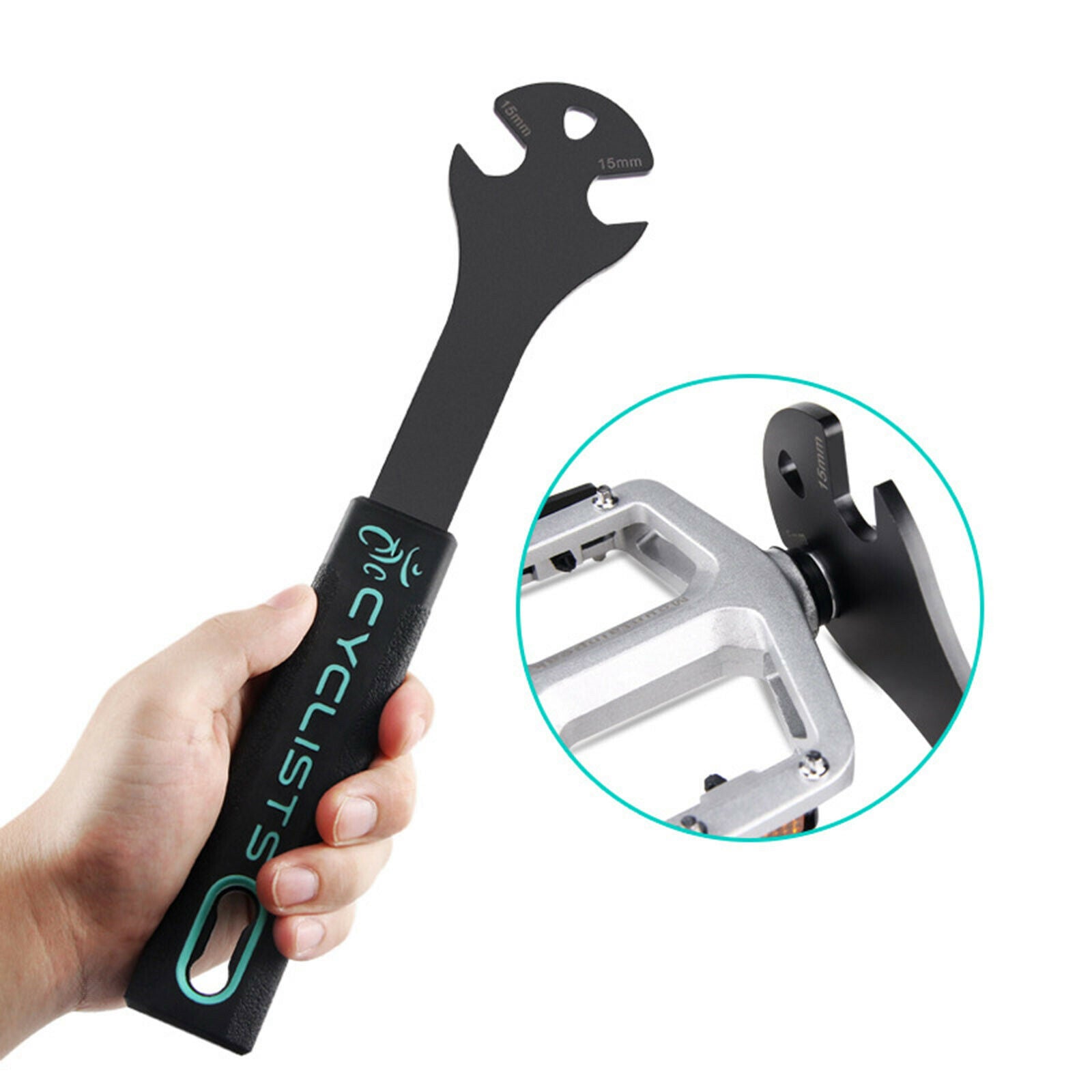 Portable Bike Pedal Wrench 15mm MTB Road Bicycle Pedals Repair Spanner Tool
