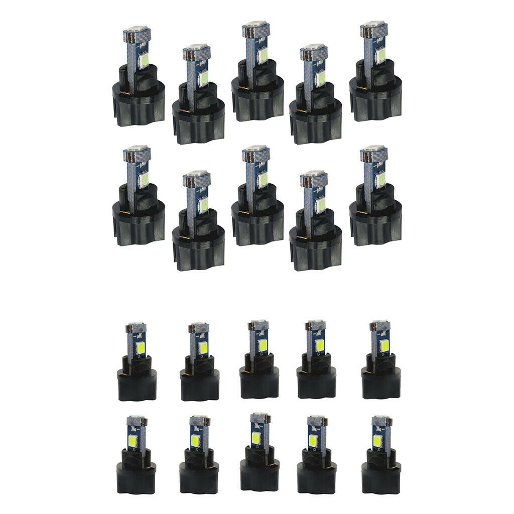 20 Pcs Car T5 3030 Instrument Panel LED Light Twist Socket Ice Blue, White
