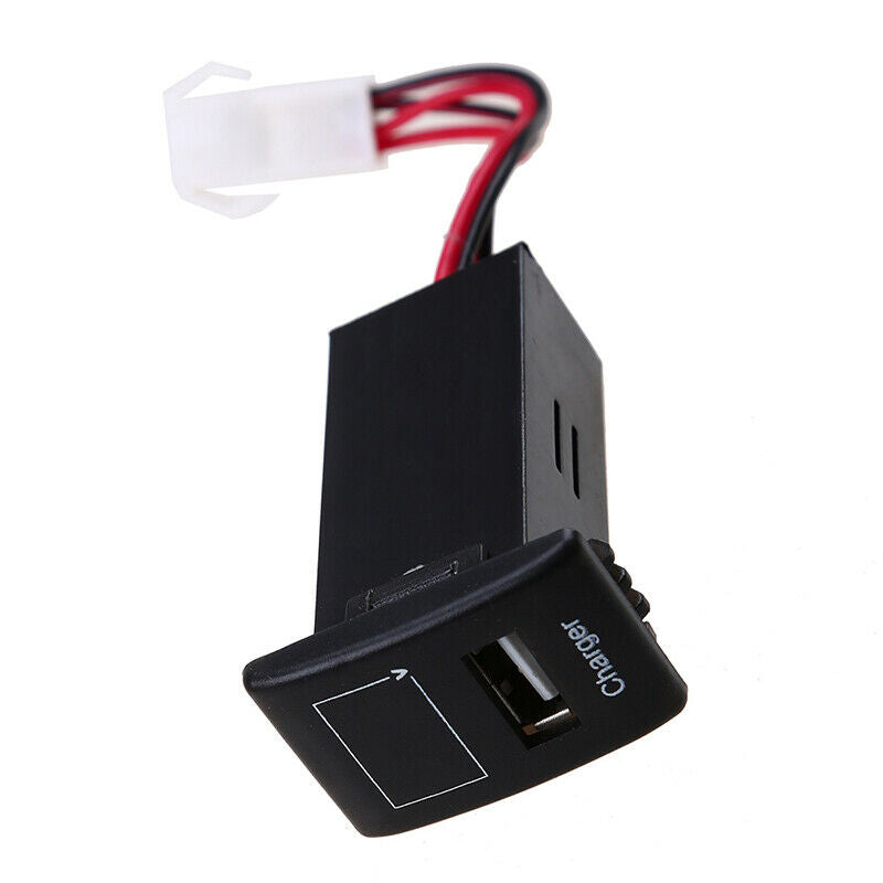 12V Car Auto USB Charging Car Charger Black with LED Voltmeter & Wire For Mazda