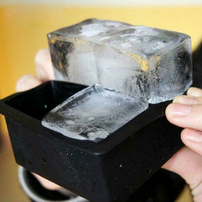 Silicone Ice Cube Square jumbo king Size Big Black Mould Large Mold Tr.l8