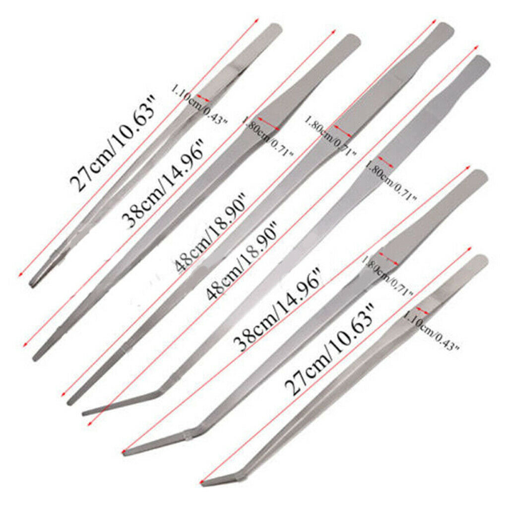 Aquarium Aquascaping Tools- 48cm Long Elbow Stainless Steel Tweezers, for