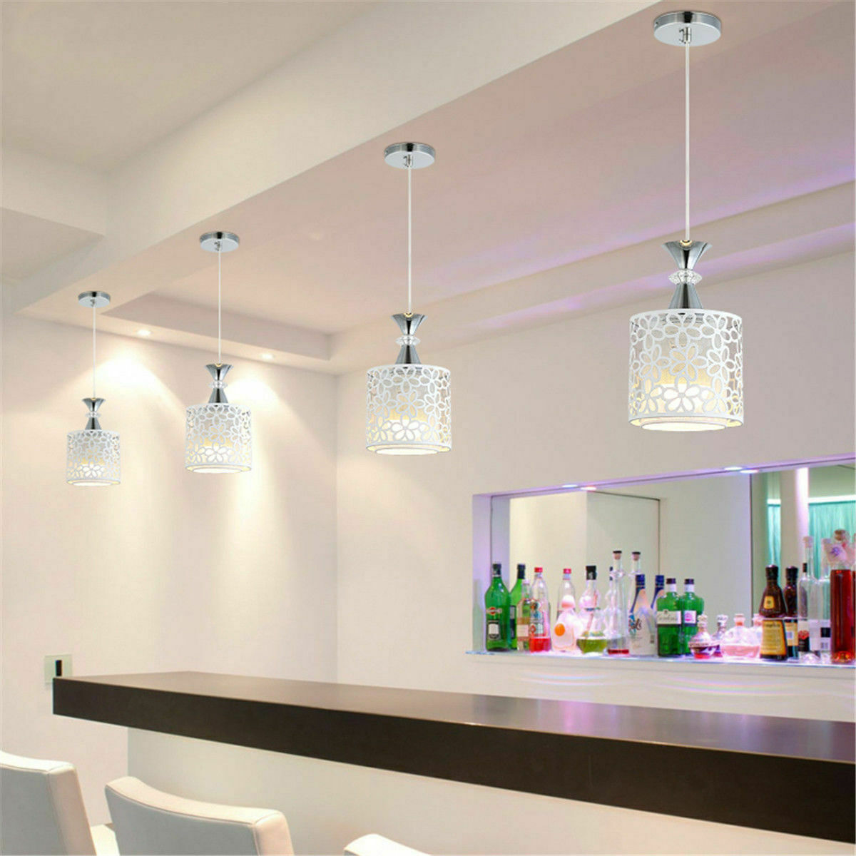 Modern Crystal Iron Pendant Lamp Dining Room Chandelier Decor LED Ceiling Light