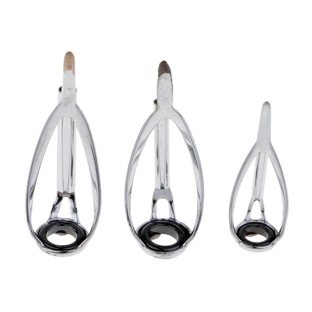 5 Pieces Sturdy Fishing Rod Guides Pole Tips Ring DIY Building Kits 5 Sizes