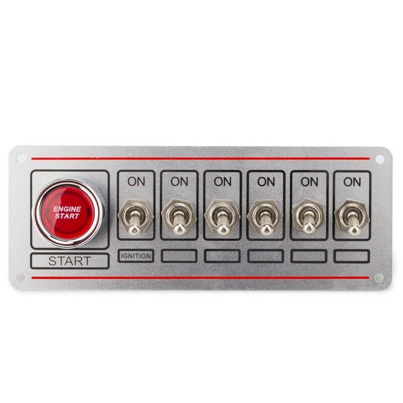 Universal Switch Panel for Racing Car Ignition Switch+6 Toggle  Off Switch EngT8