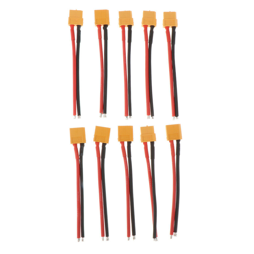 10Pair Silicone XT-60 Male Female Connector Wire 2Pin for RC Battery DIY