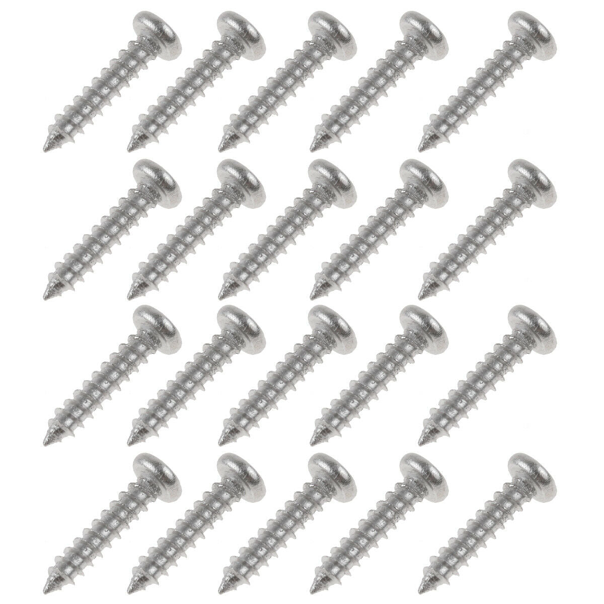 20 Pcs Guitar Screws for Bass Pickguard Back Plate Tuning Pegs Jack Chrome