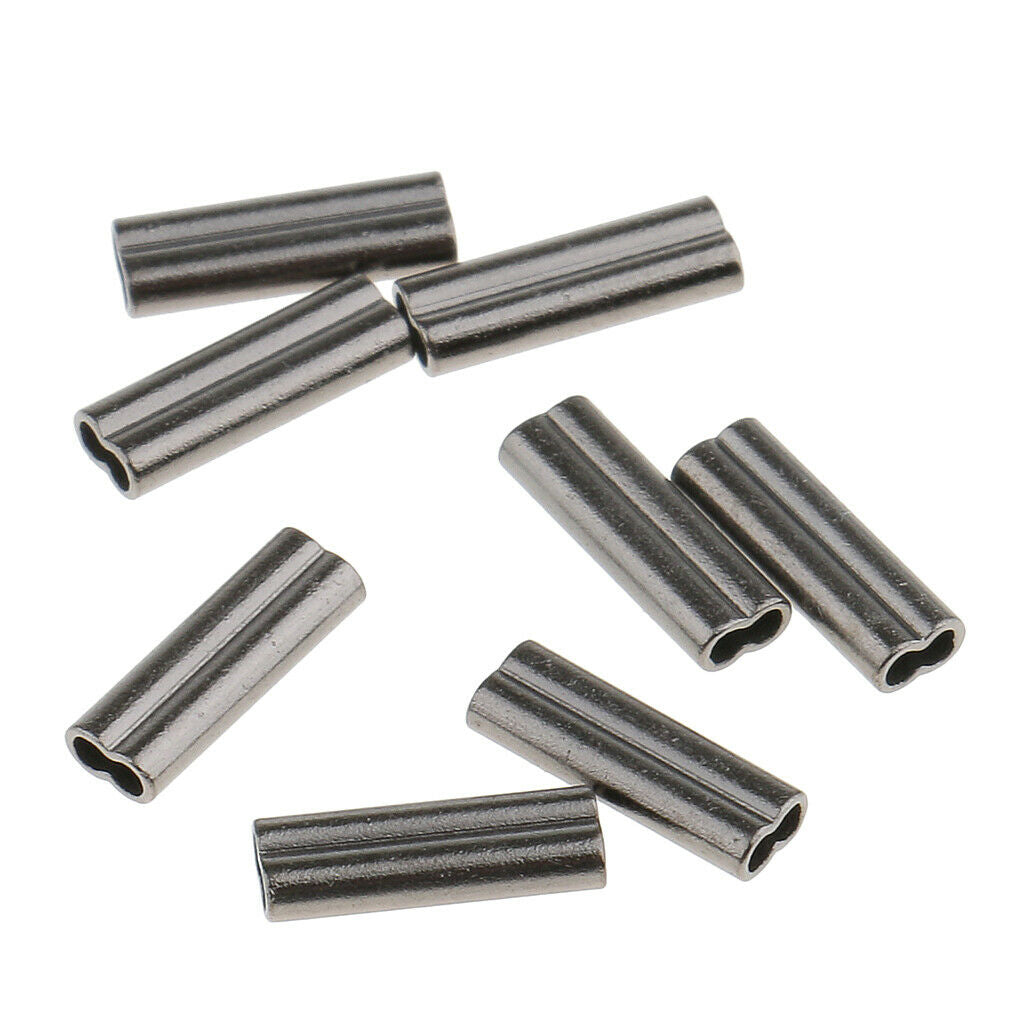 100 Pieces Bore Double Barrel Copper Fishing Clamp Sleeves - 1mm & 0.8mm