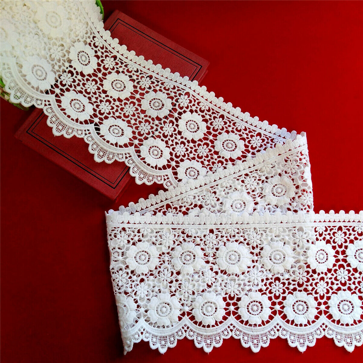 4 Yards Sunflower Floral Flower Lace Trim Crochet Embroidery DIY Sewing Craft