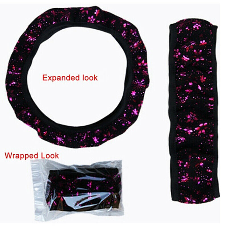 Universal Shiny Purple Snowflake Auto Car Steering Wheel Cover Non-slip E.l8