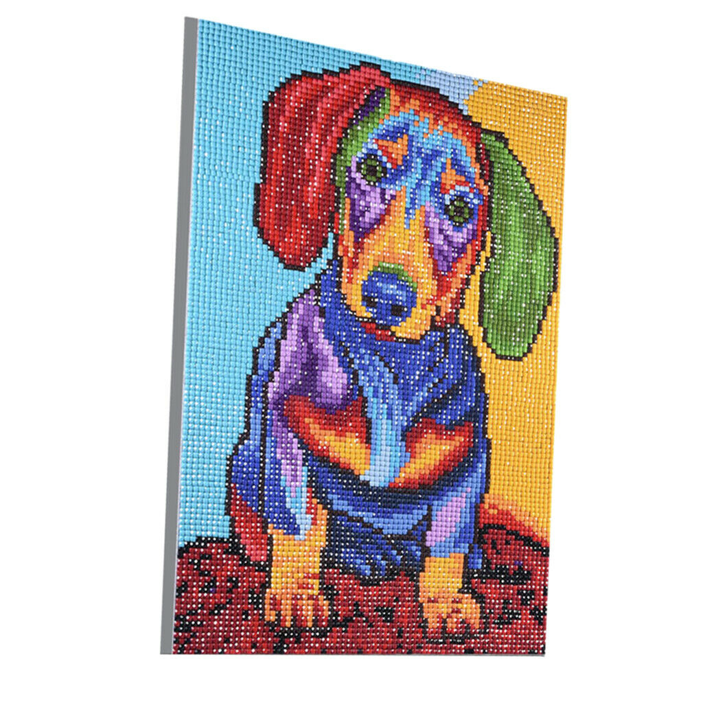 Square Full Drill 5D Diamond Painting Embroidery Colorful Dog Cross Stitch