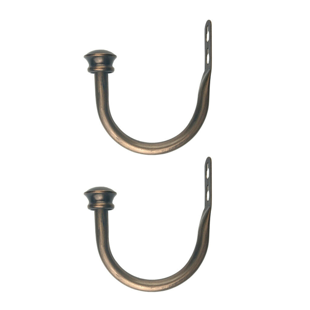 1 Pair U-Shape Tube Curtain Holdback Drape Hook Vary Types Mushroom_Brown