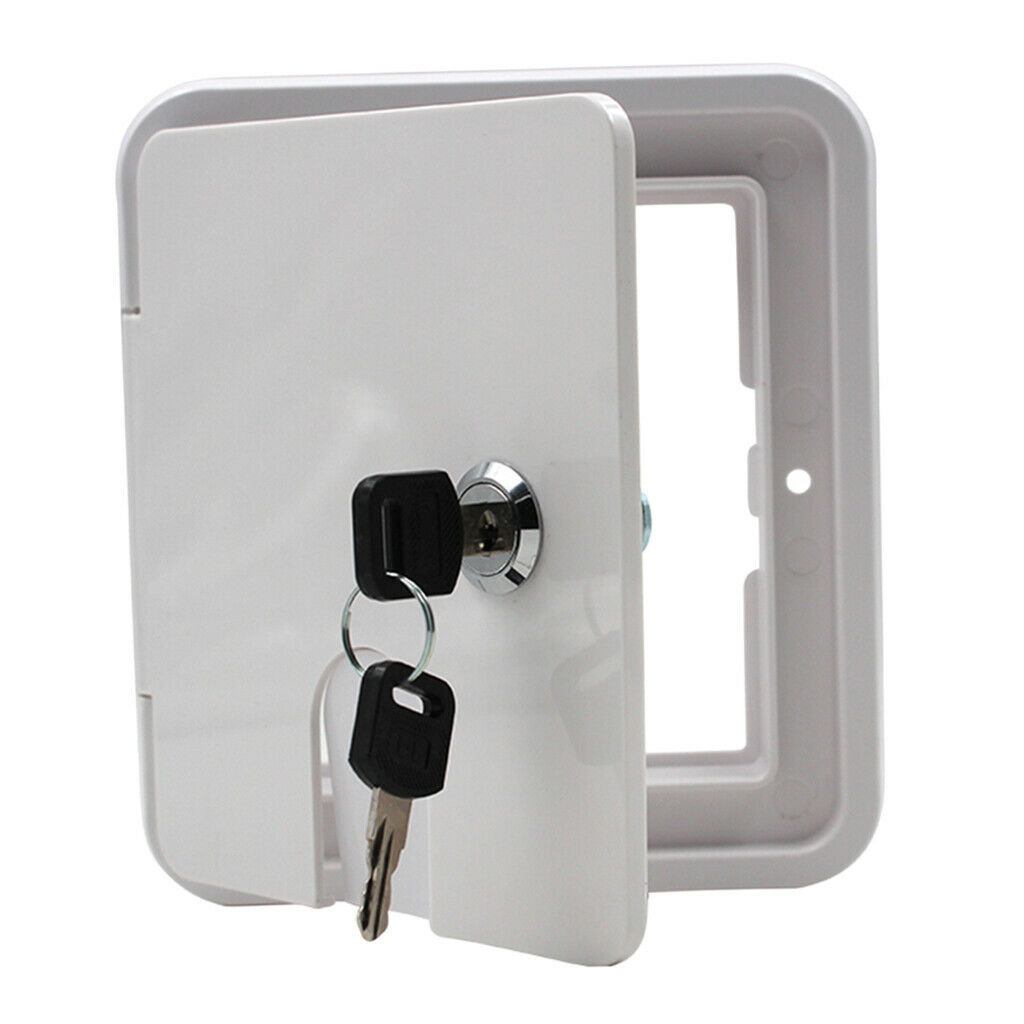 Square ELECTRIC CABLE FLAP with Key for RV Electric Cables RV Camper Electric