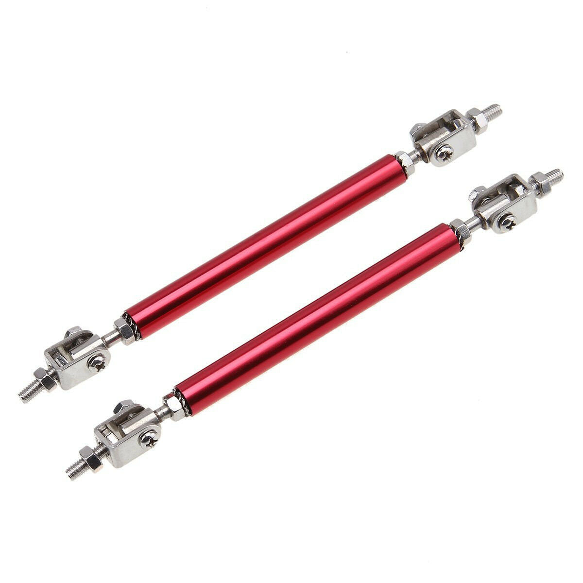 Red Adjustable 75mm-115mm Front Rear Frame Bumper Splitter Strut Rod Support Bar