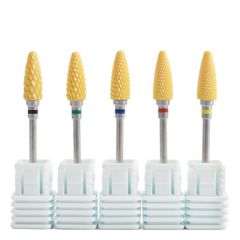 5Pcs Ceramic Nail Art File Drill Bit Polishing Head Grinding Manicure Tools
