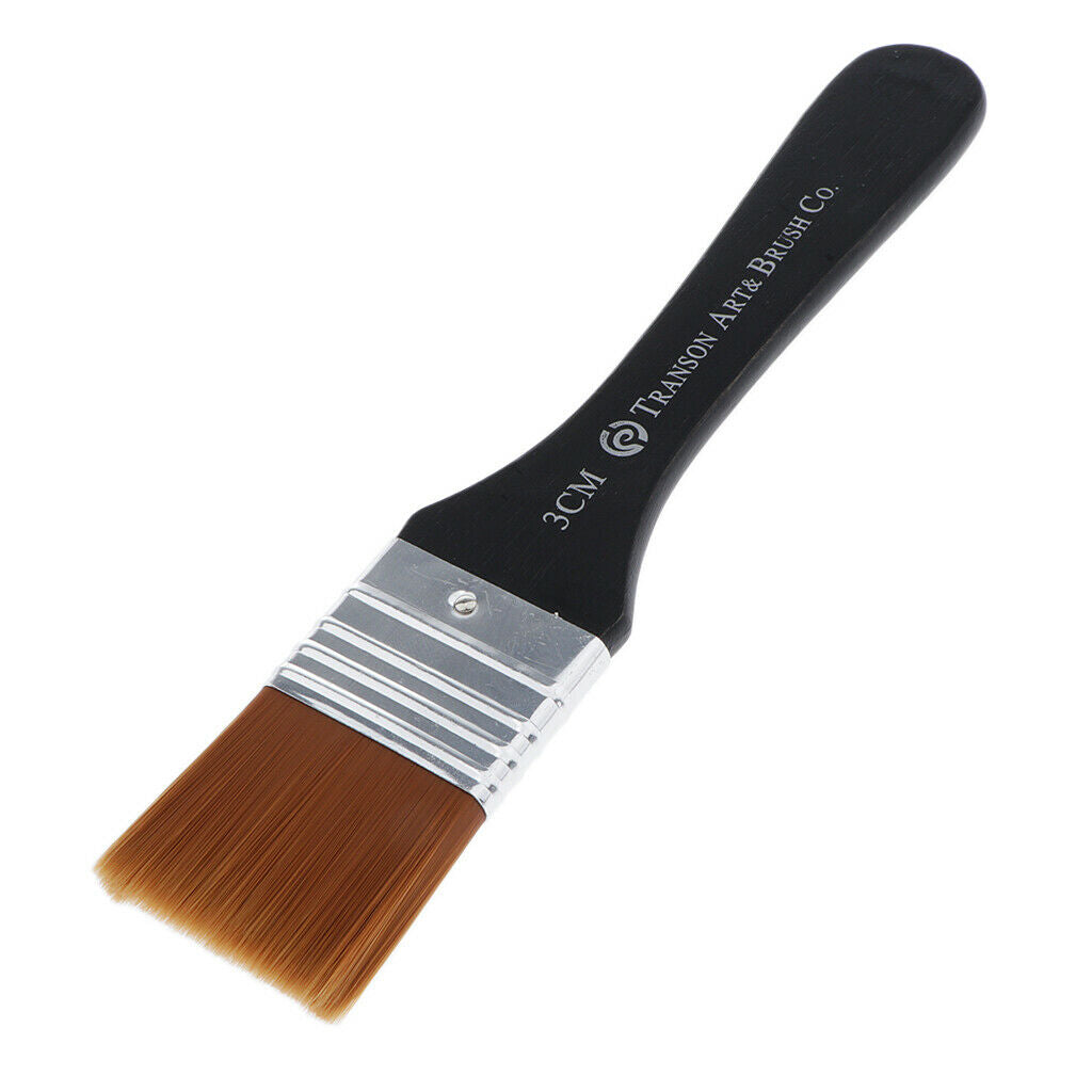 2X Flat Nylon Brush Long Handle Childs NewYear Gift 3cm width,artist brush