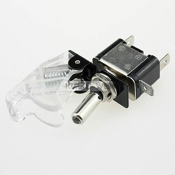 5x White LED Illuminated Toggle Rocker Switch With Cover For Car Boat 12V 20A