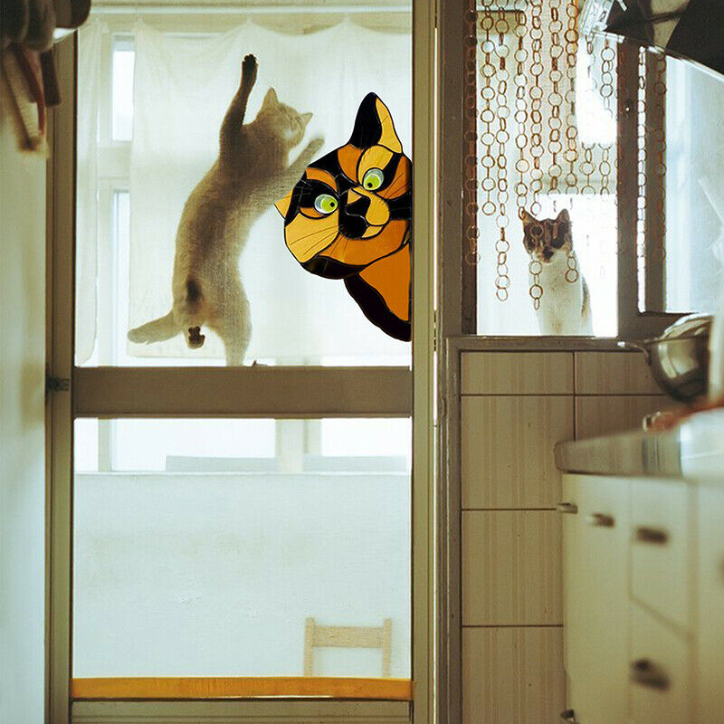 7Pcs/set Creative Fun Pet Stickers Cute Cartoon Cat Wall Stickers Home Car De Kt