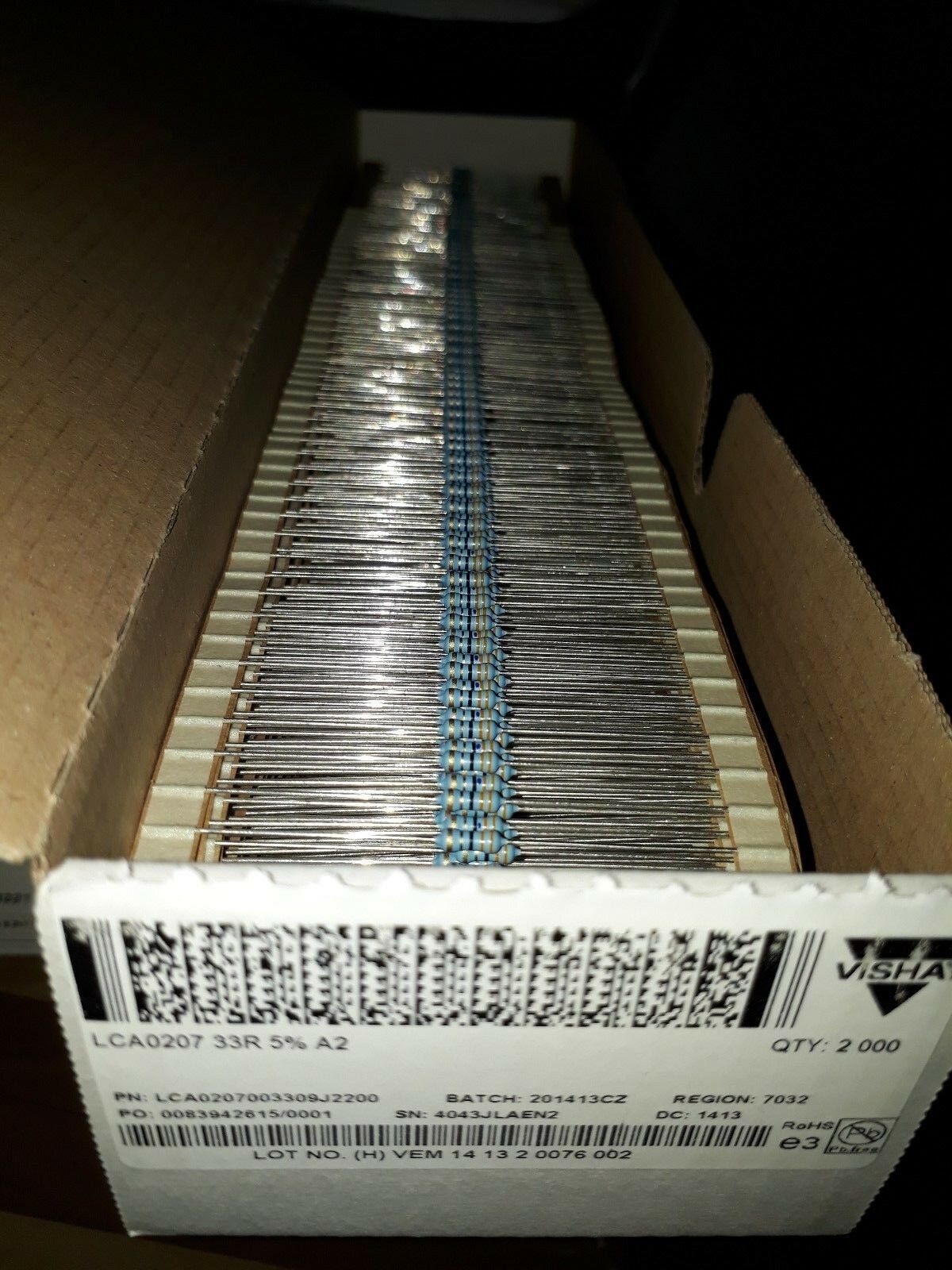 100pcs DRALORIC LCA0207 33R 5% 1/4w CARBON RESISTORS- ORGANIC SOUND!EQ PIHER
