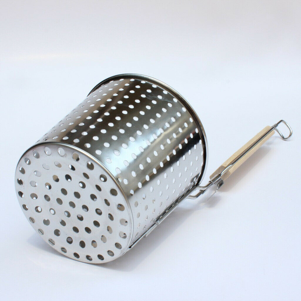 2 Pack Kitchen Noodle Strainer with Hook, Stainless Steel, Deep Fry Basket