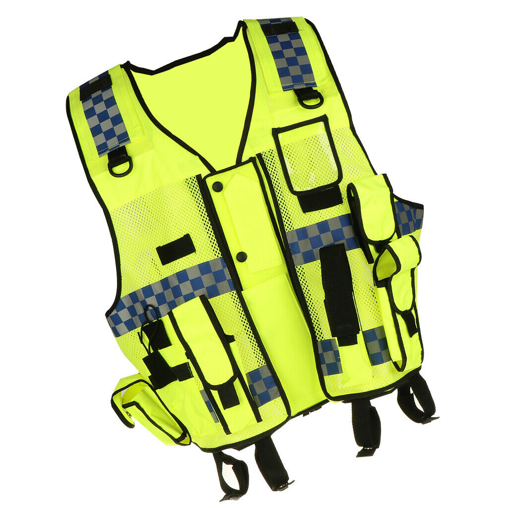 High Visibility Waistcoat Fluorescent Workwear Reflective Safety Vest Zipper