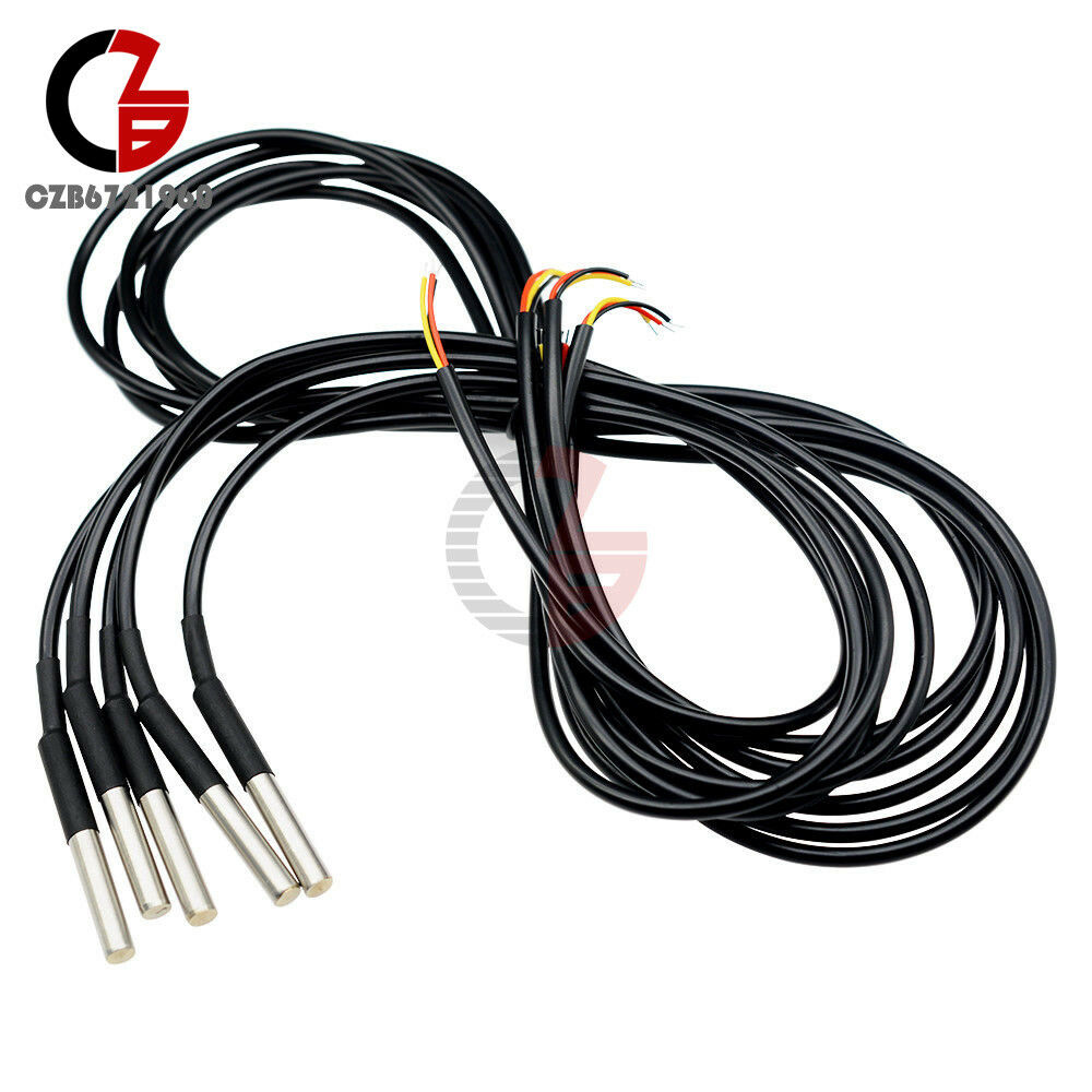 2PCS Waterproof Digital Thermal Sensor Probe DS18B20 1M DS18S20 for Arduino