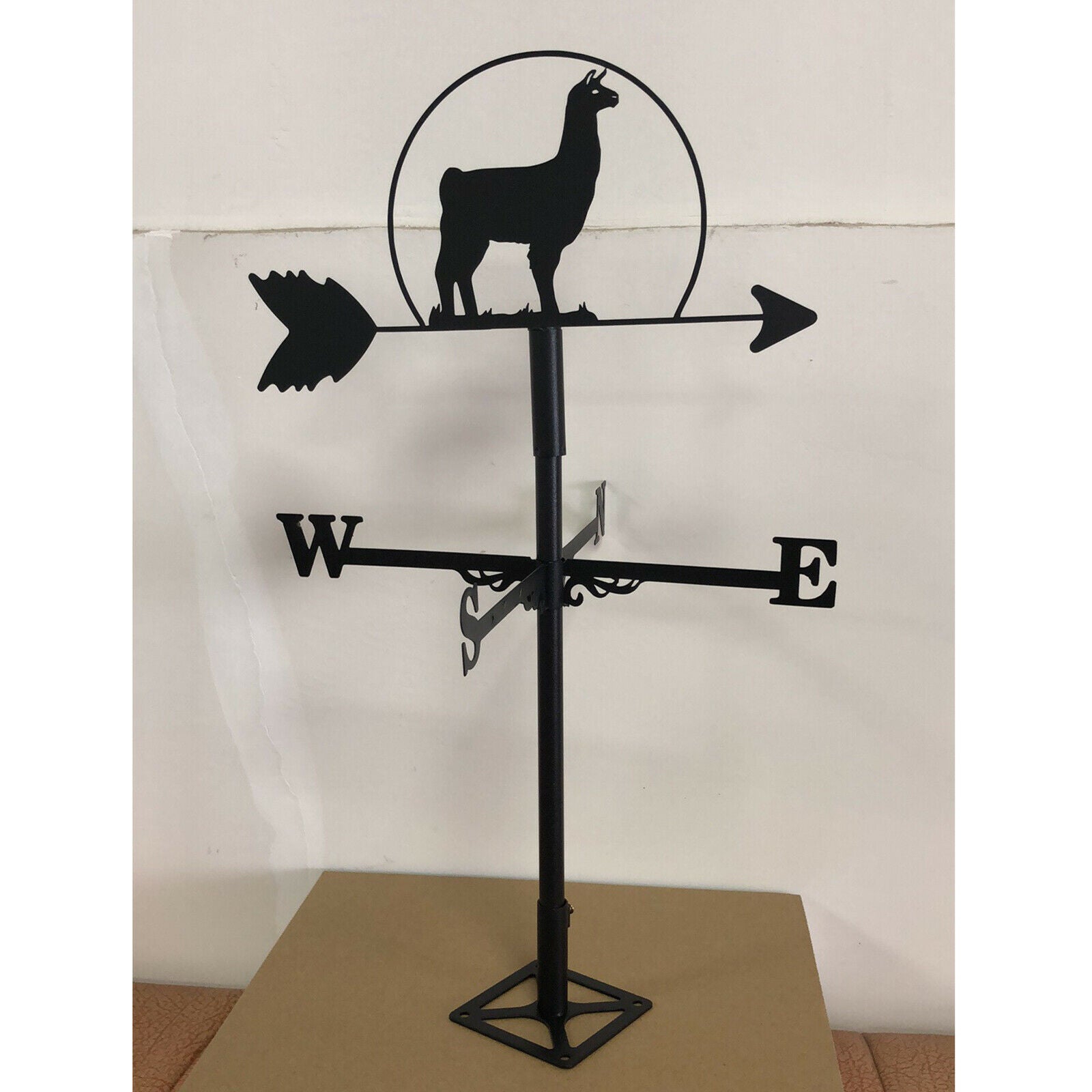 Iron Black Alpaca Style Weathervane Weather Vane Outdoor Scene Ornament 19"