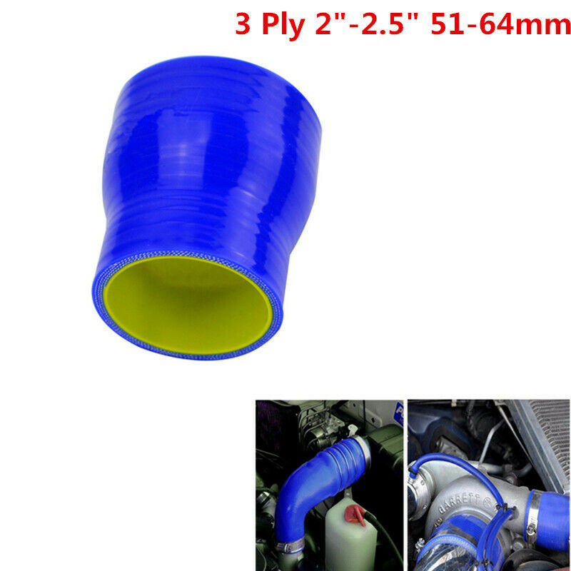 Blue Silicone Reducer Hose 3Ply 2"-2.5" 51-64mm Supercharger Intake Intercooler