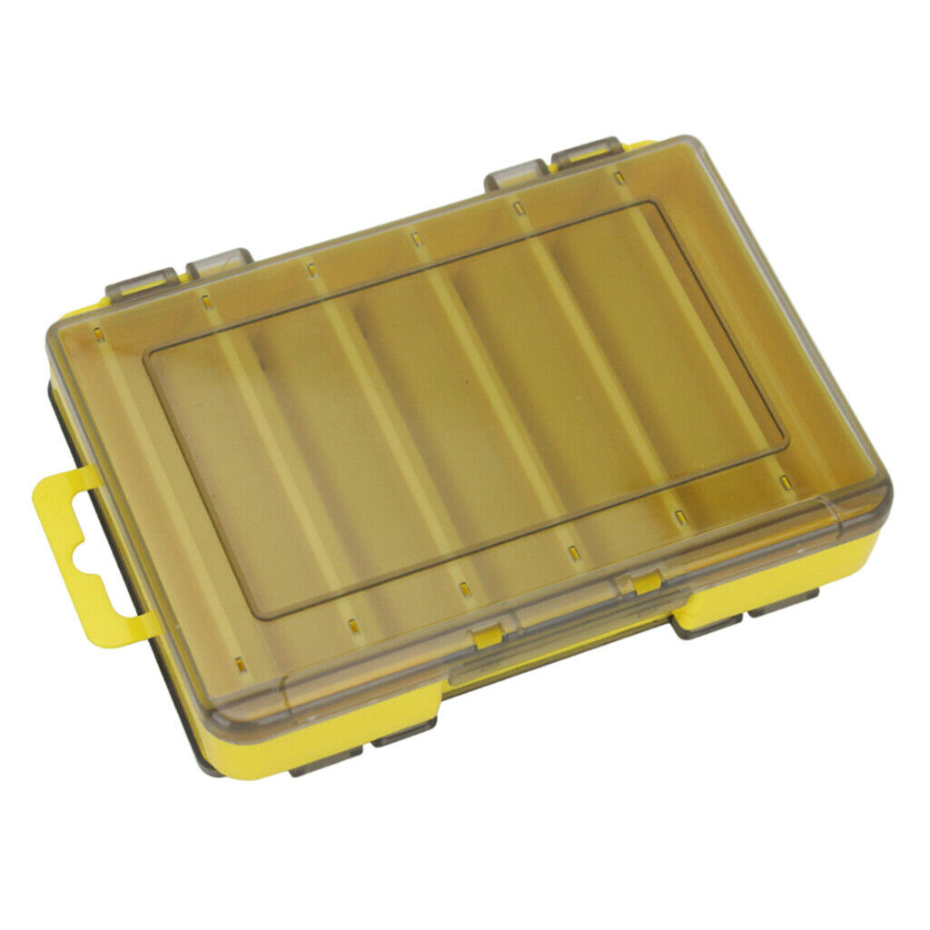 2X Squid Jig Box Both Side Storage Lure Case Holder Yellow 12 Compartments