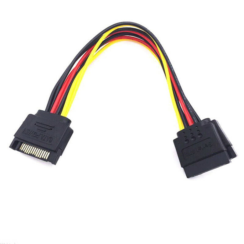 15Pin SATA Male To 2 Female 15Pin Power HDD Splitter Power Cab.l8