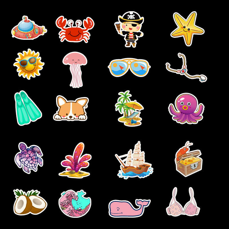 Summer Cool Stickers Pack Pink Girl Anime Stiker For Children On Laptop Phone