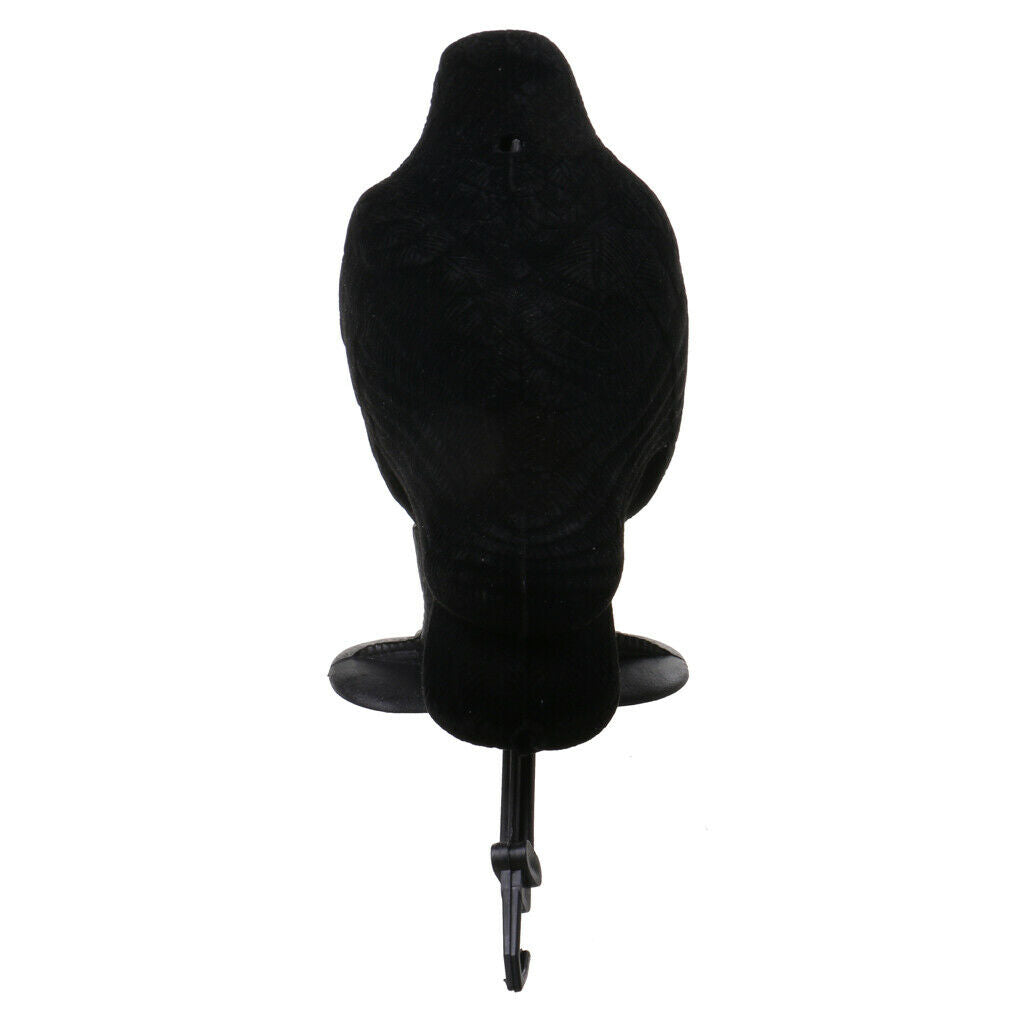 2 Pieces Garden Flocked Hard Plastic Black Crow Hunting Decoy Raven Halloween