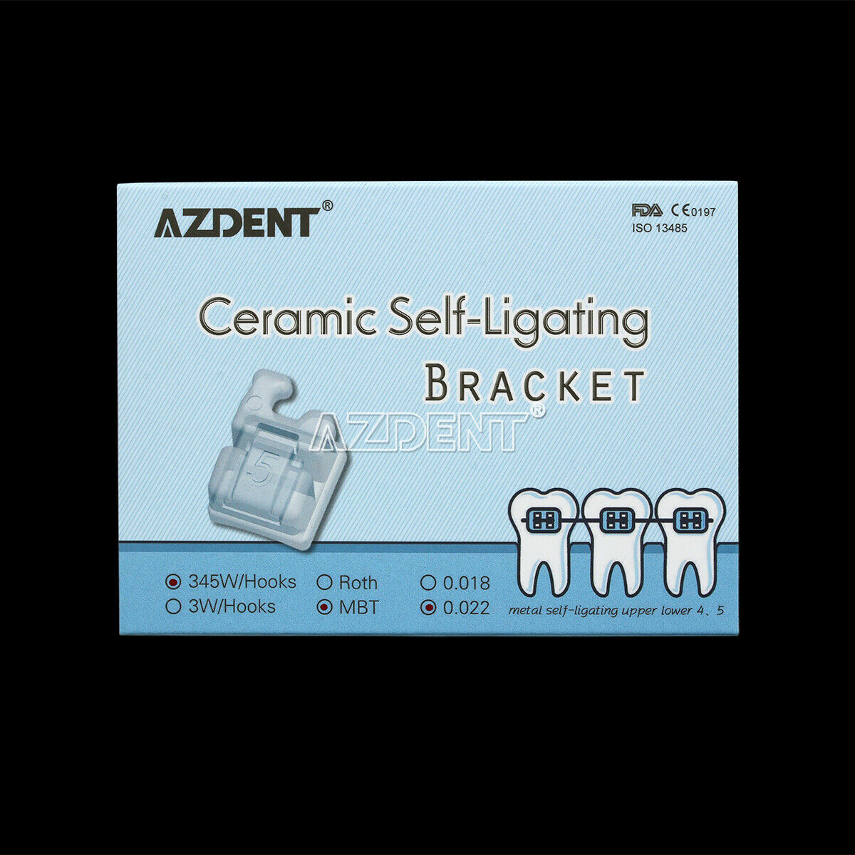 Damon Clear Style Dental Ortho Self Ligating Ceramic Brackets MBT 022  U/L 4 5