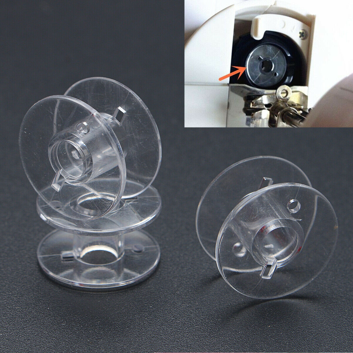 10PCS Plastic Empty Bobbins Sewing Machine Spools for Brother Janome Singer
