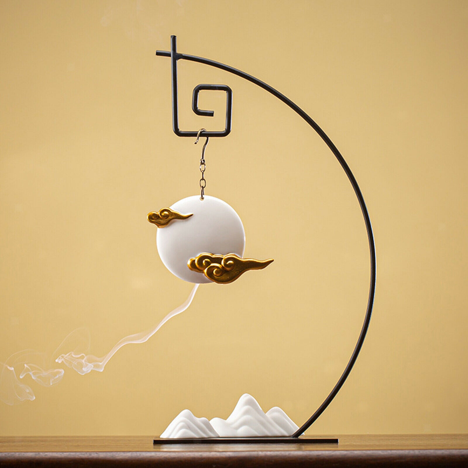 Zen Backflow Incense Burner Sandalwood Desktop Burning Cone Holder Home