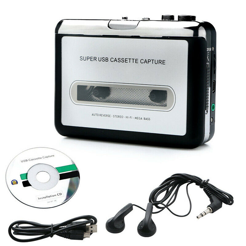 Portable USB Cassette Tape-To-MP3 Converter Capture HiFi Audio Music Player Fx