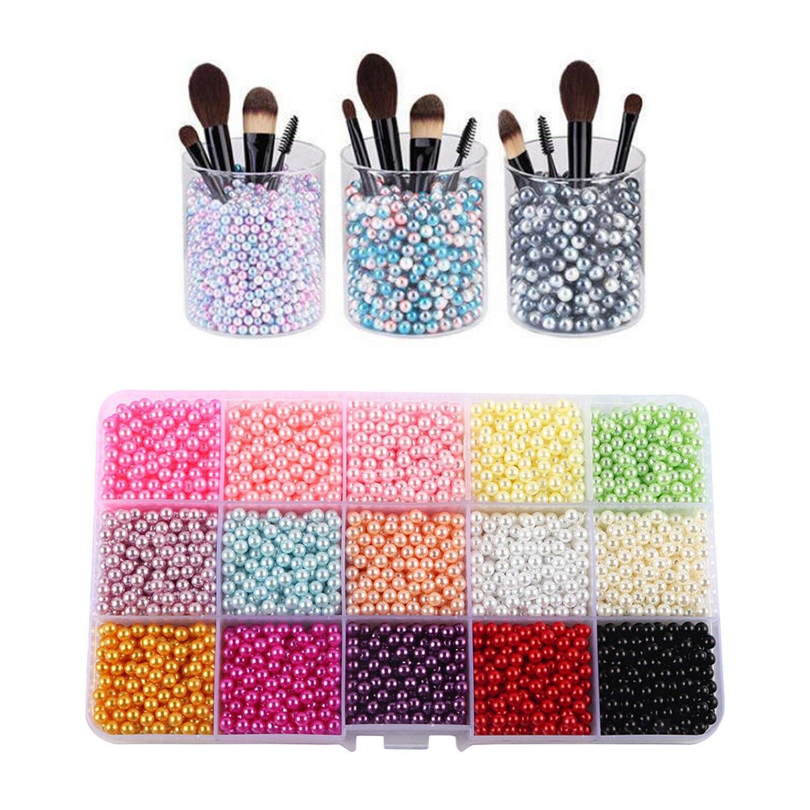 Imitation Beads Non Holes DIY Jewelry Making Phone Findings Supplies Mixed