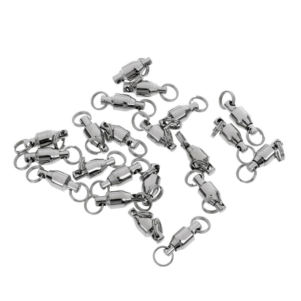 40pcs/set Heavy Duty Fishing Ball Bearing Swivels Fishing Connectors Durable to