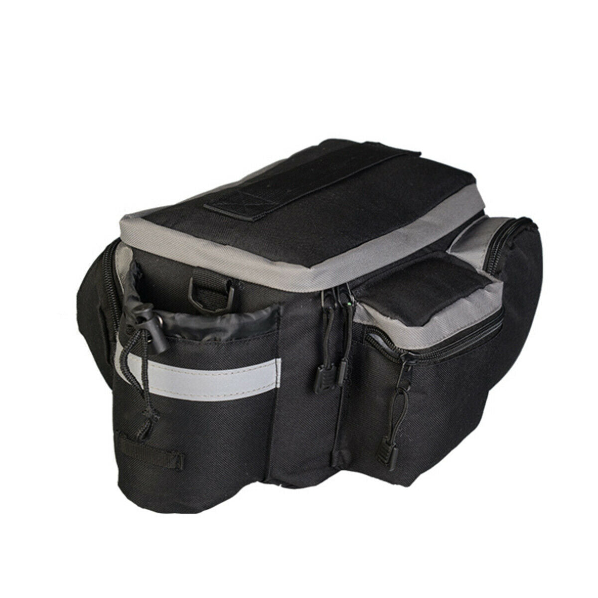 Bike MTB Trunk Bag with Rear Reflective Strip Bicycle Trunk Rear Bag Black NEW