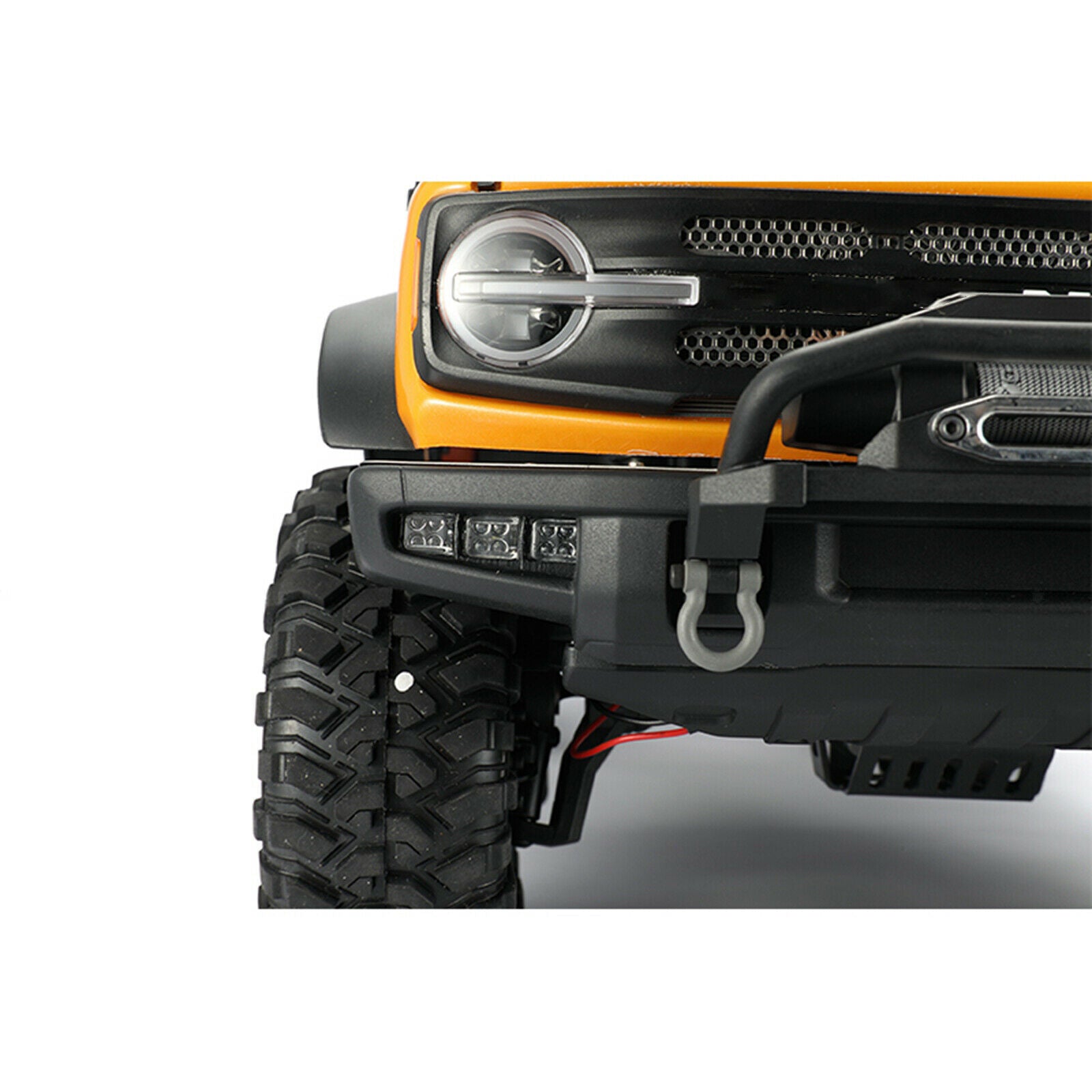 RC Front Bumper Lights Built-in Spotlights Bronco 1/10 Car Hobby Spare Parts