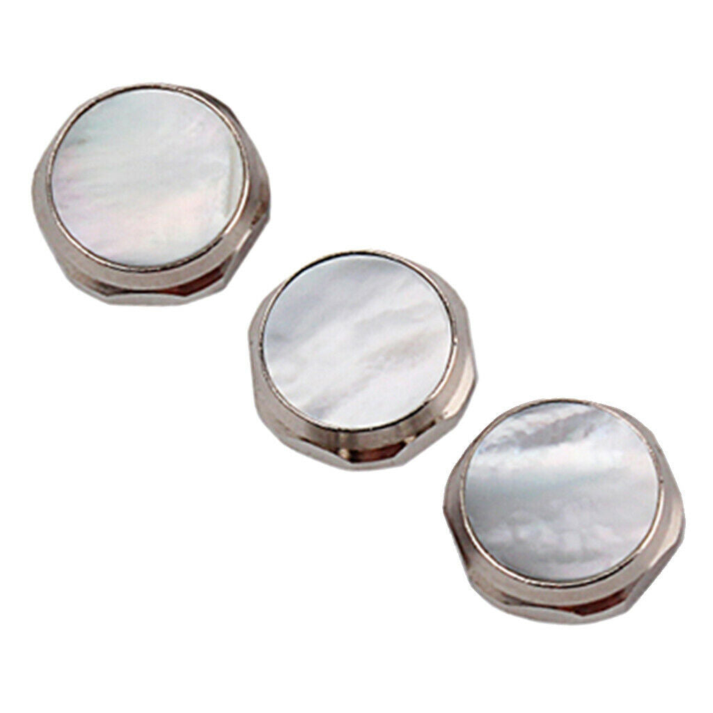 Trumpet Valve Finger Keys Buttons Inlays Shell 3pcs, White