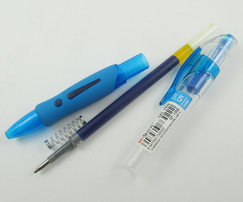 12 pcs M&G 0.5mm Retractable pipe Gel Ink Pens Blue Color New