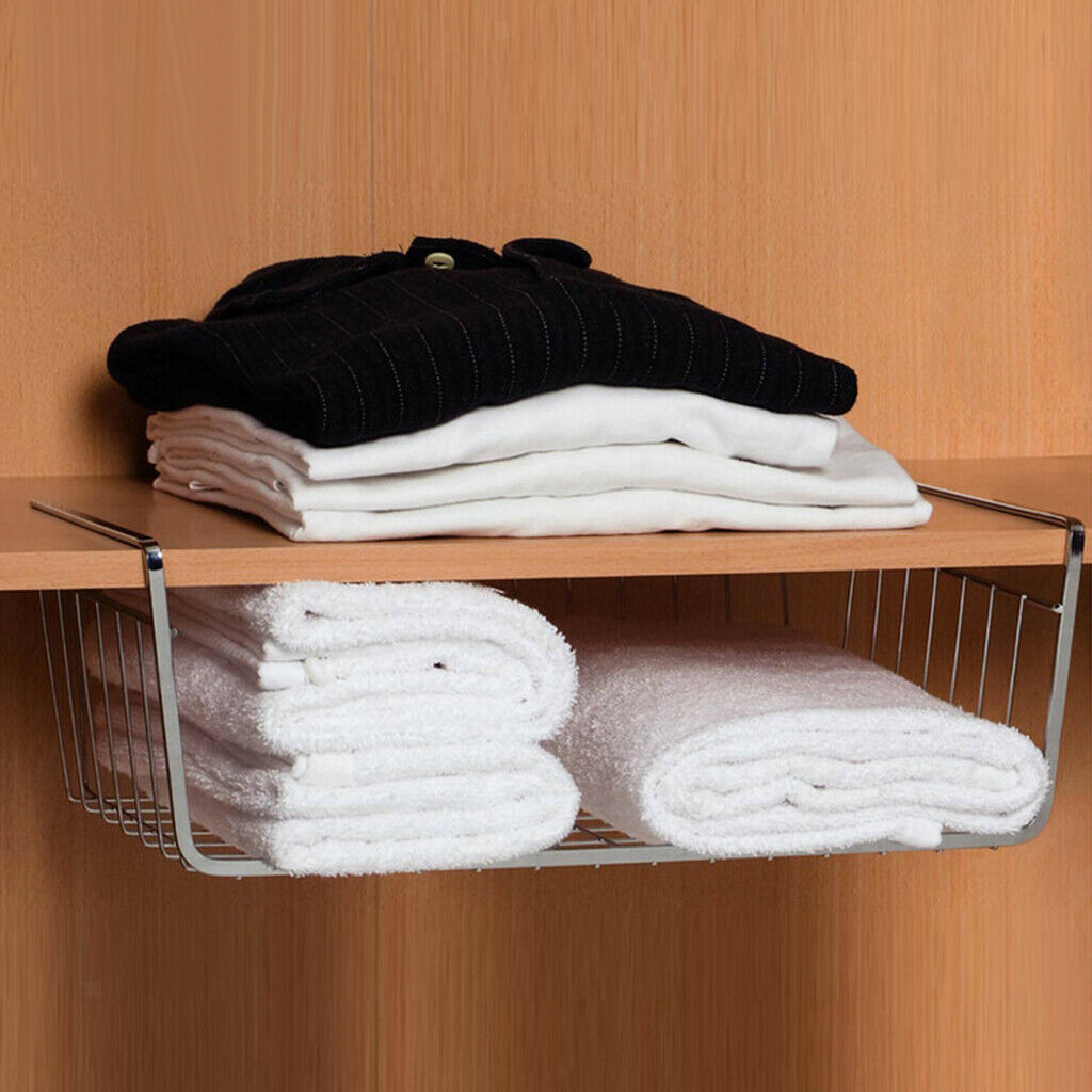2pcs Hanging Basket Cabinet Basket Wardrobe Basket Rack, 40 X 26 X 15cm