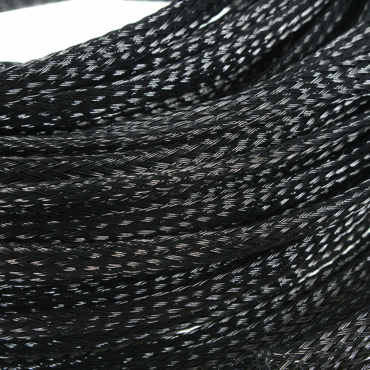 4mm Black Expandable PET Braided Cable Sleeving Sheathing Wire Audio Sleeve 10M
