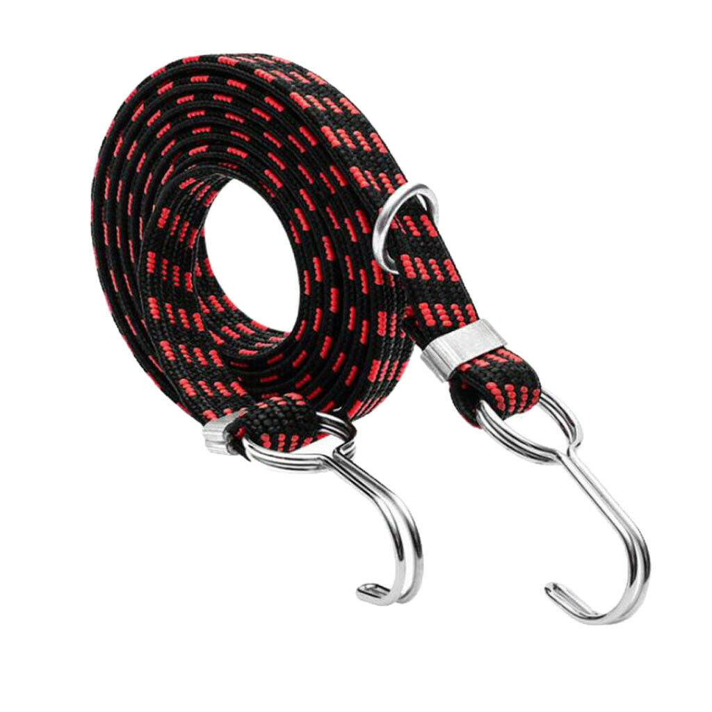 Red Motorcycle Bike Cargo Luggage Helmet Rope Strap Elastic- 100-300cm 200cm