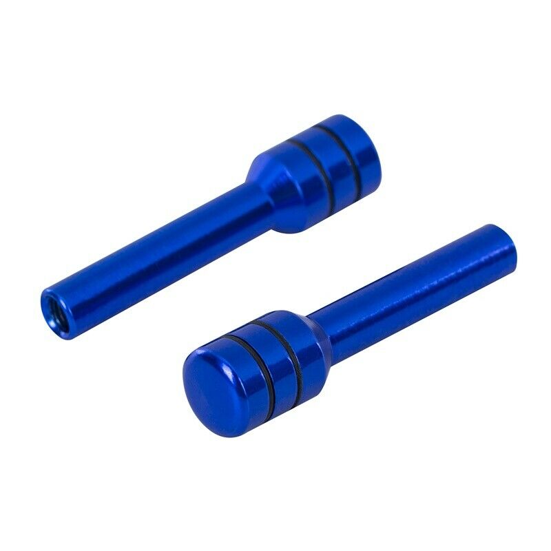 2pcs Universal Blue Car Interior Door Lock Knob Pull Pin Cover Aluminum New