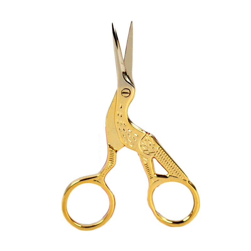 Mini Stainless Steel Golden Crane Shape Retro Tailor Sewing Embroidery Scissors