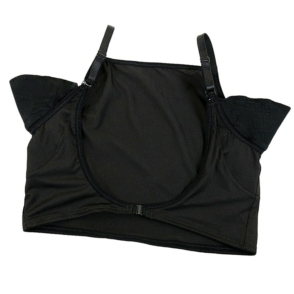 2 lot T-Shirt Resuable Underarm Sweat Pads Guards w/Adjustable Strap Black